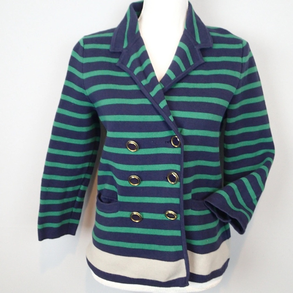 Banana Republic Navy and Green Cotton Jacket